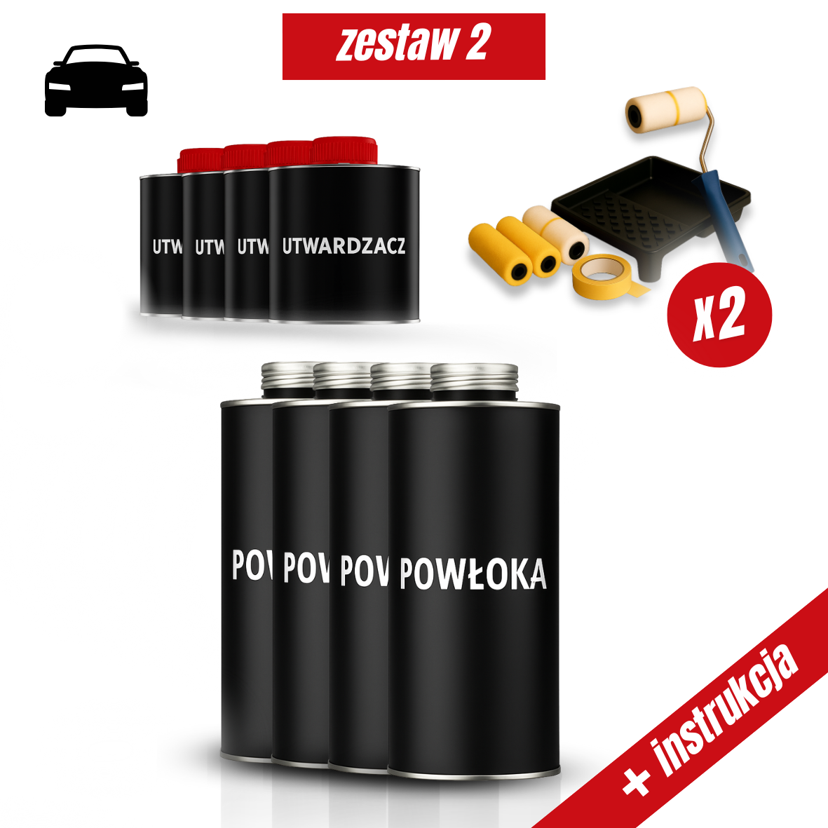Zestaw do malowania auta wałkiem