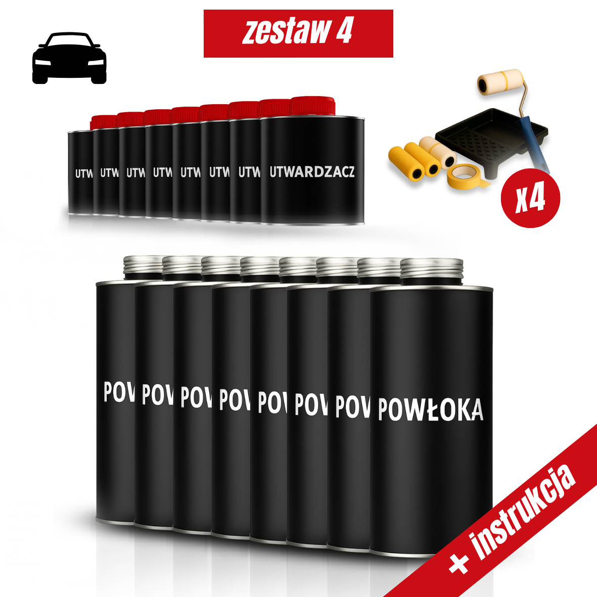 Zestaw do malowania auta wałkiem