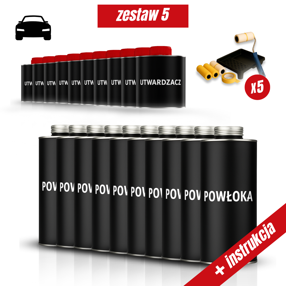 Zestaw do malowania auta wałkiem